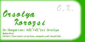 orsolya korozsi business card